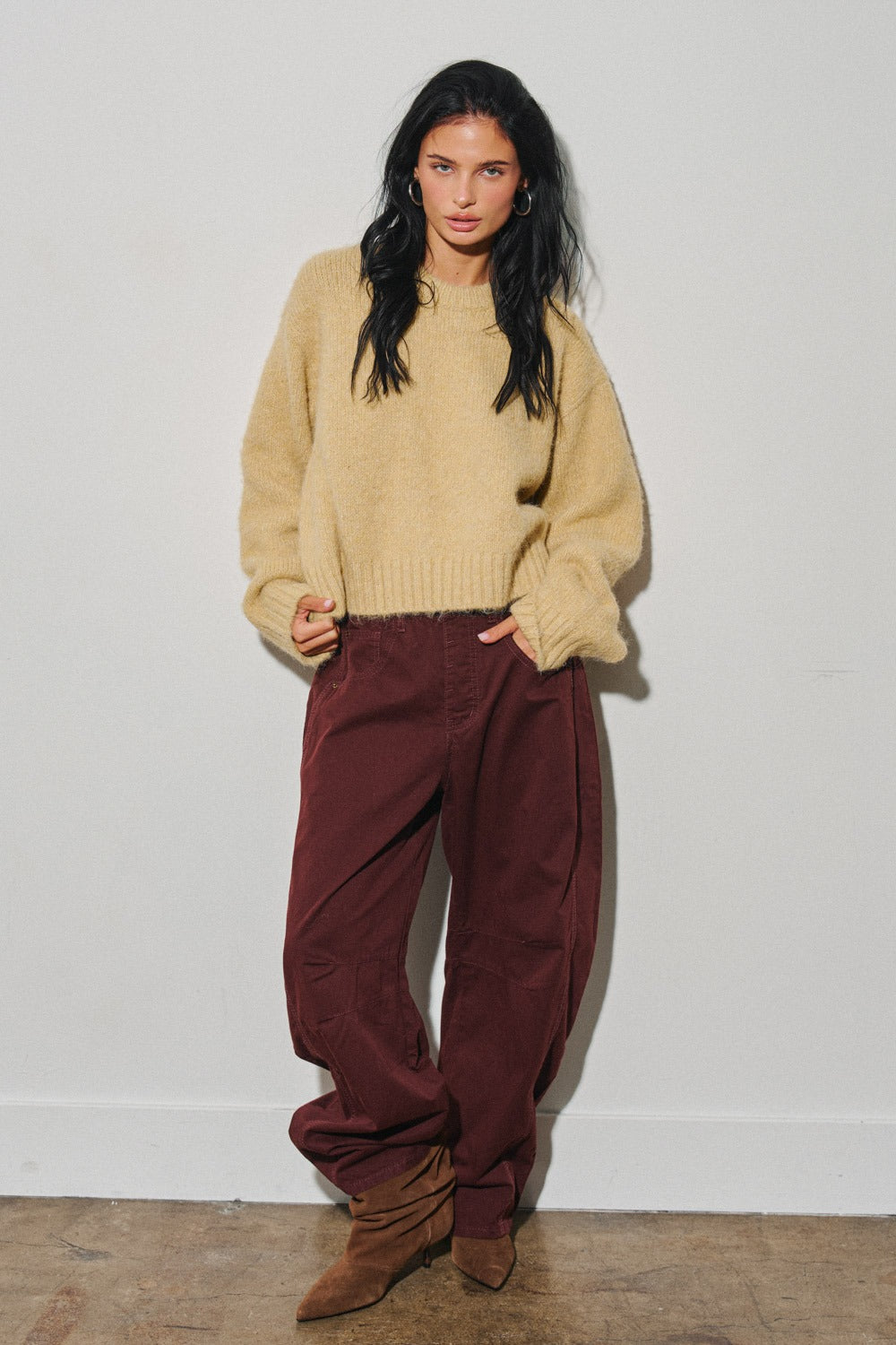 “claudette” barrel jeans