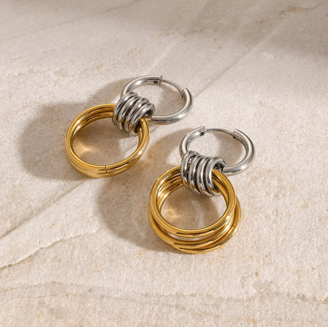 “sonia” two toned earrings