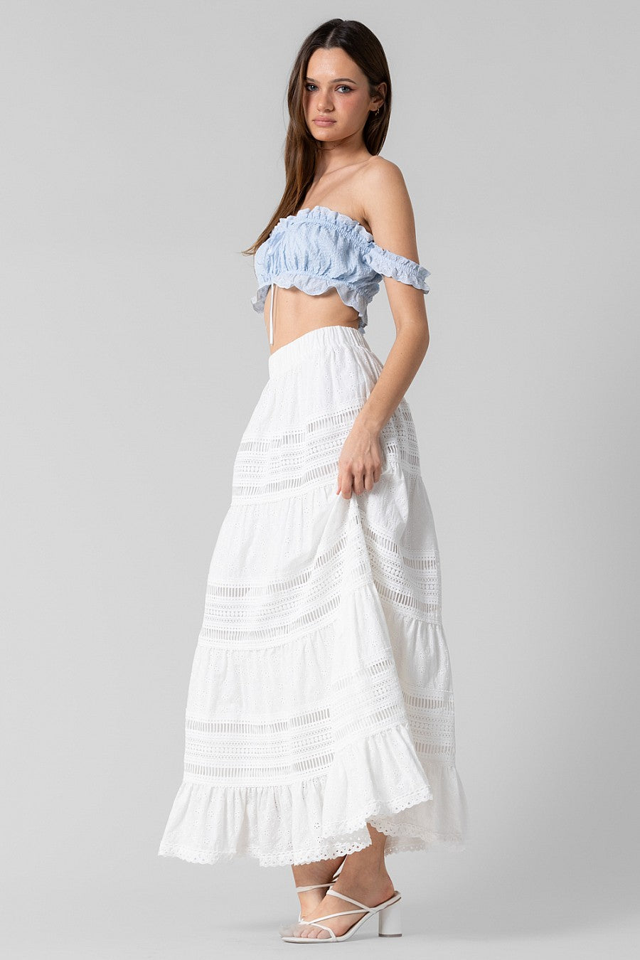 “aurora” ruffle top
