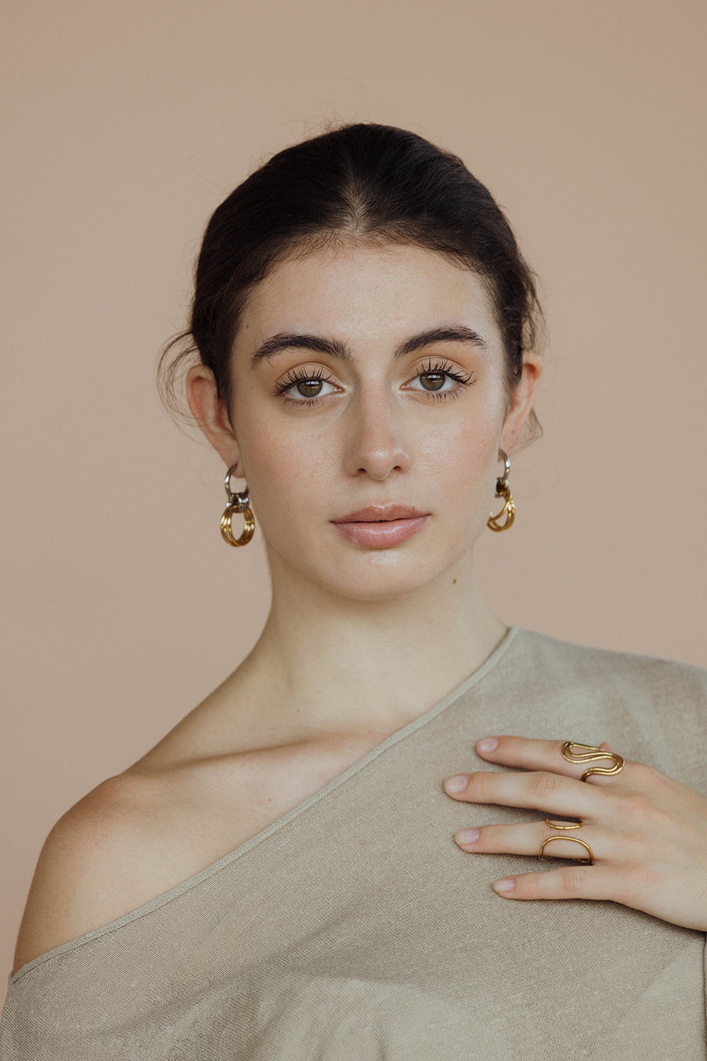 “sonia” two toned earrings