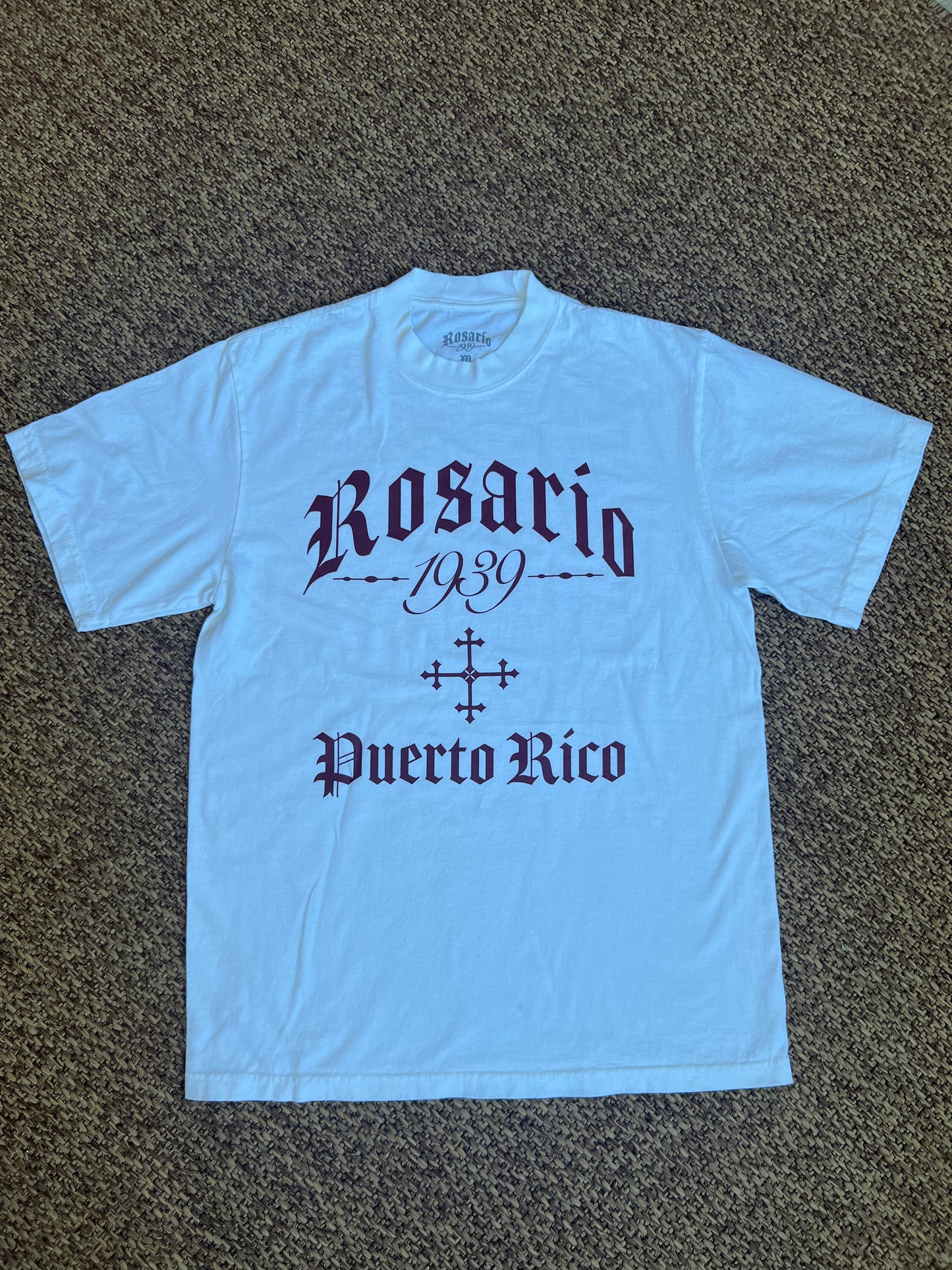 “Classic Rosario 1939” oversized tee in white