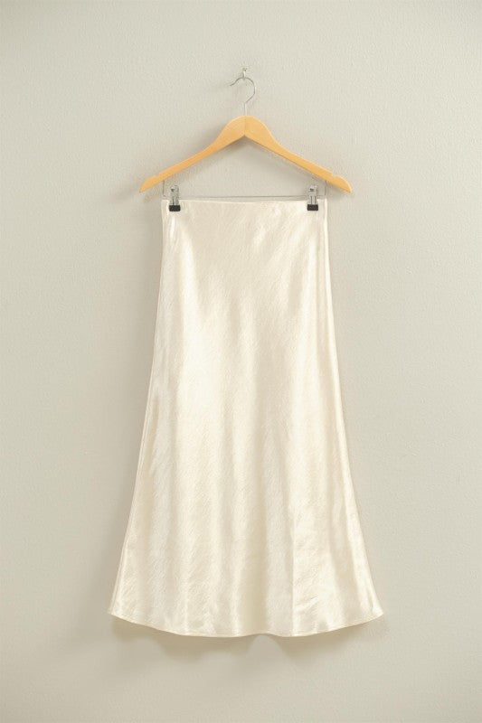 “liza” midi satin skirt