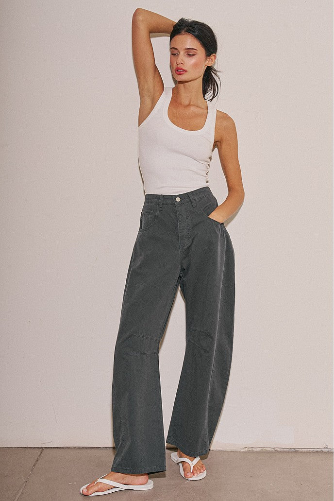 restock “alison” vintage navy barrel jeans
