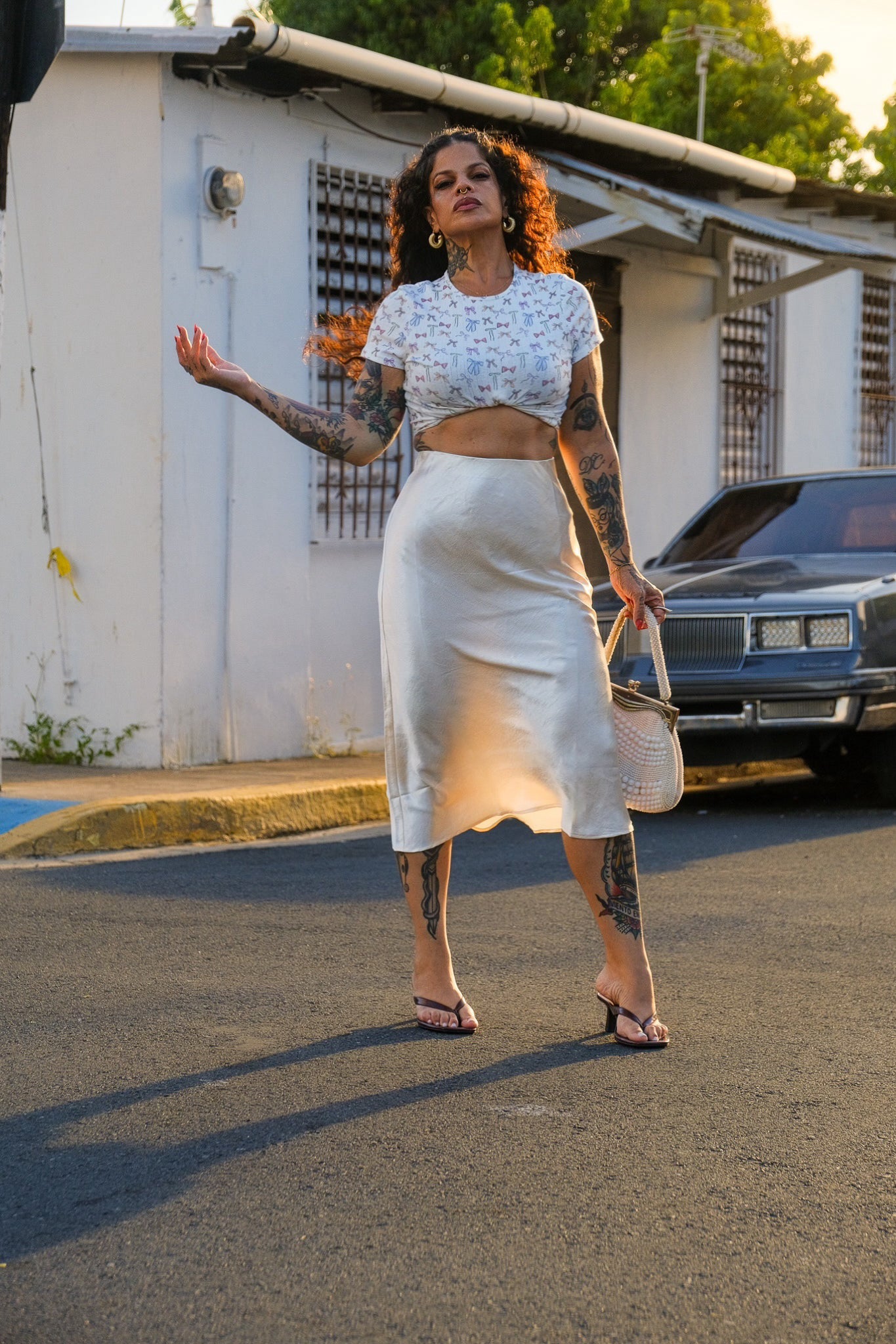 “liza” midi satin skirt