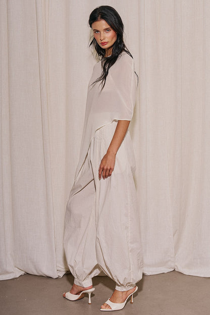 “stella” asymmetrical sheer top
