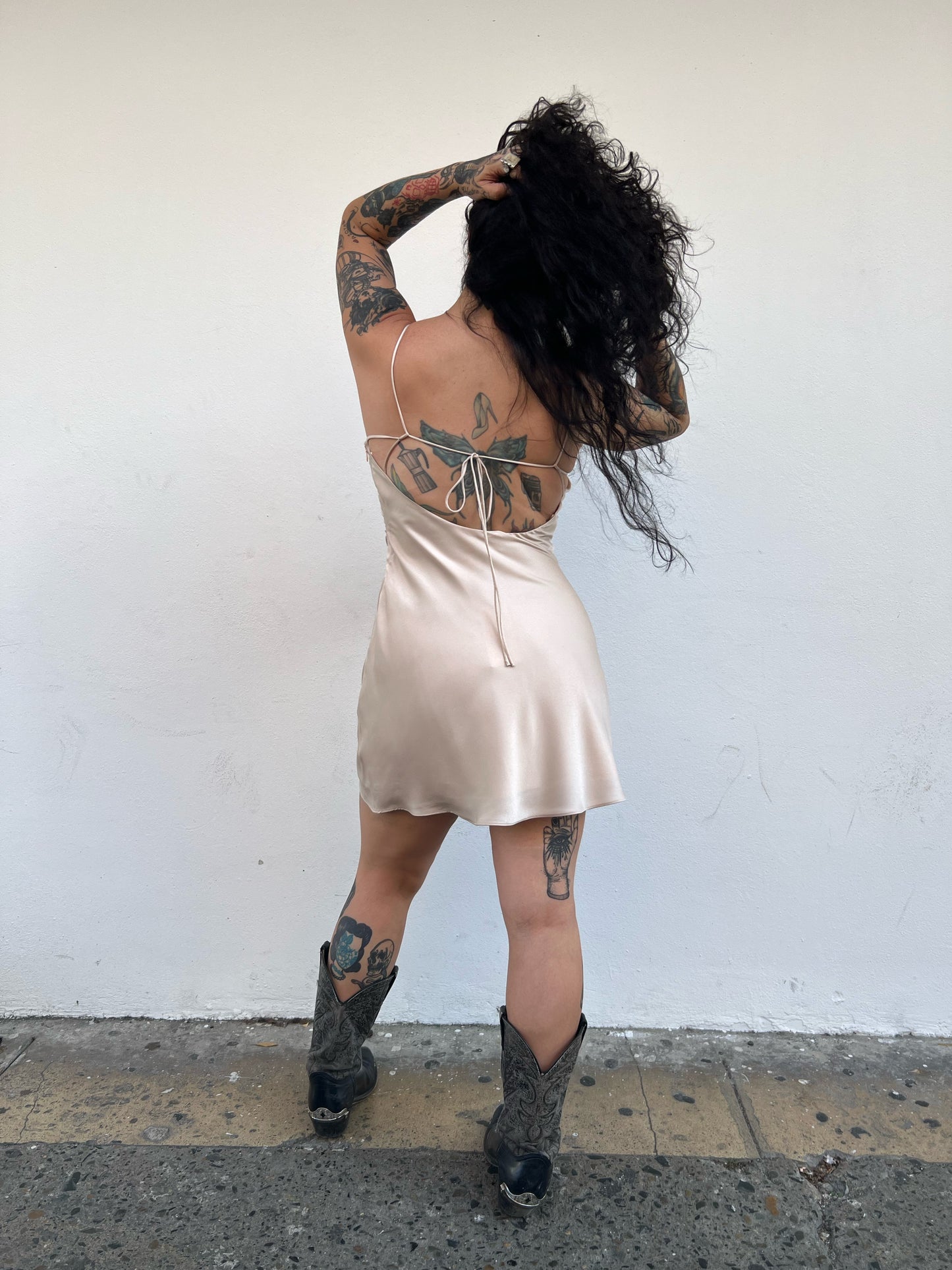 new “nelly” satin mini dress