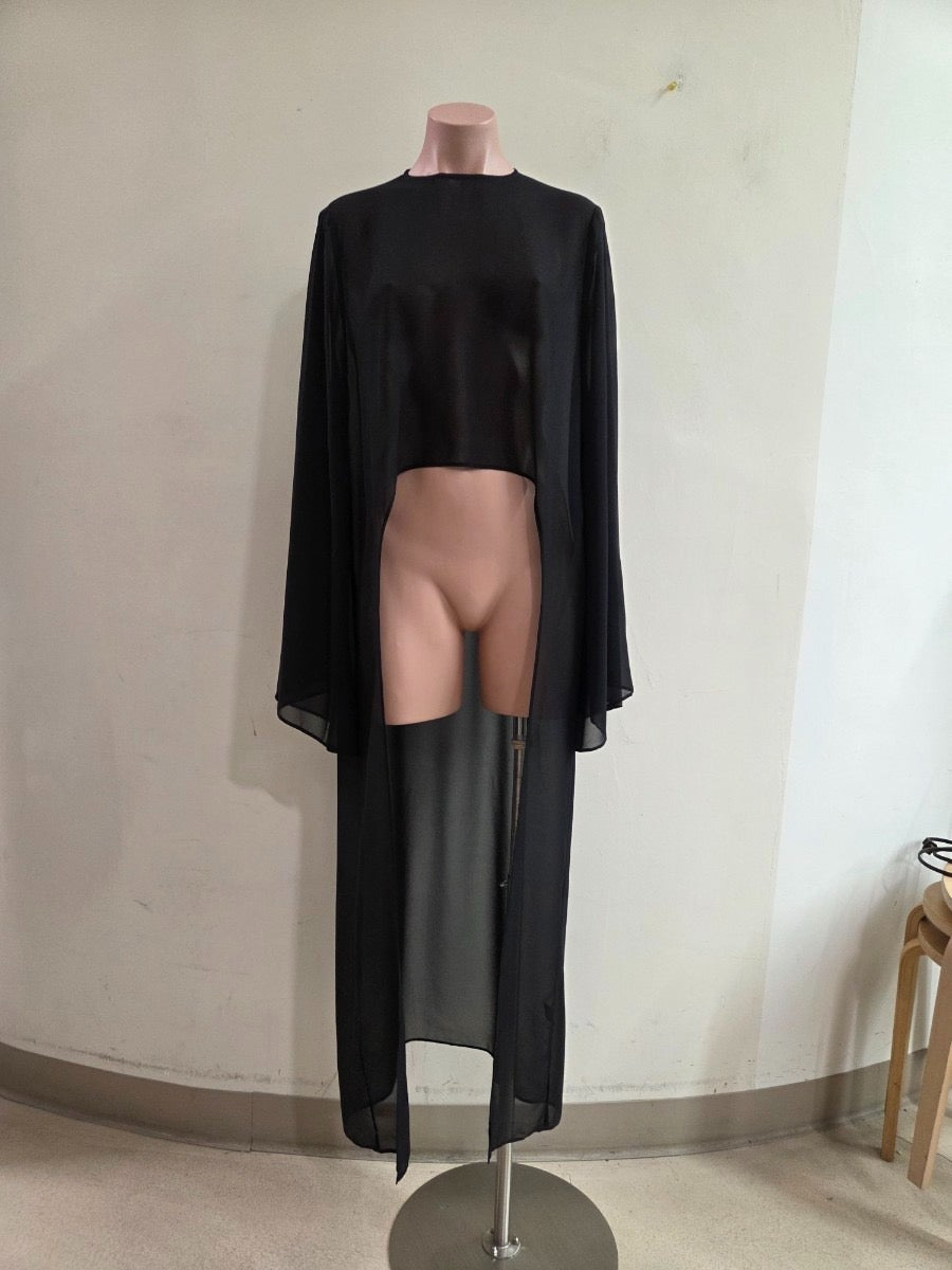 “key” black cape top
