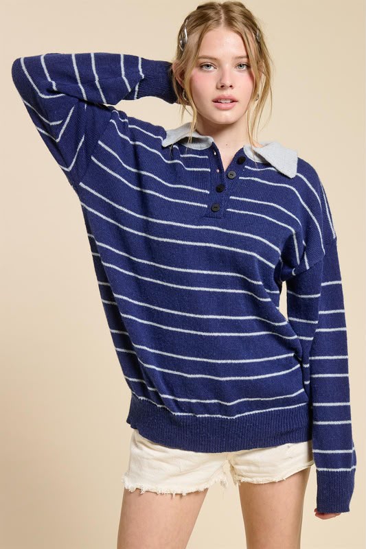 “Valeria” polo sweater