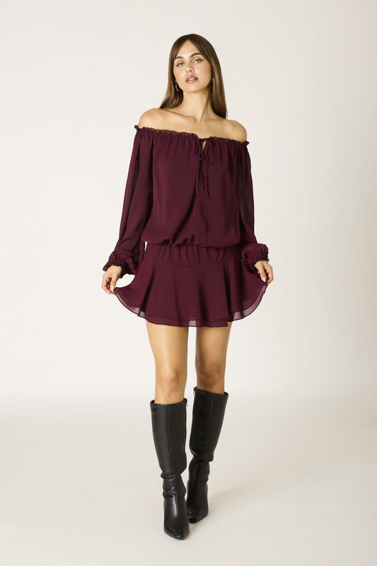 “roma” burgundy dress
