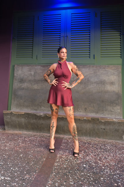 “natalina” burgundy dress