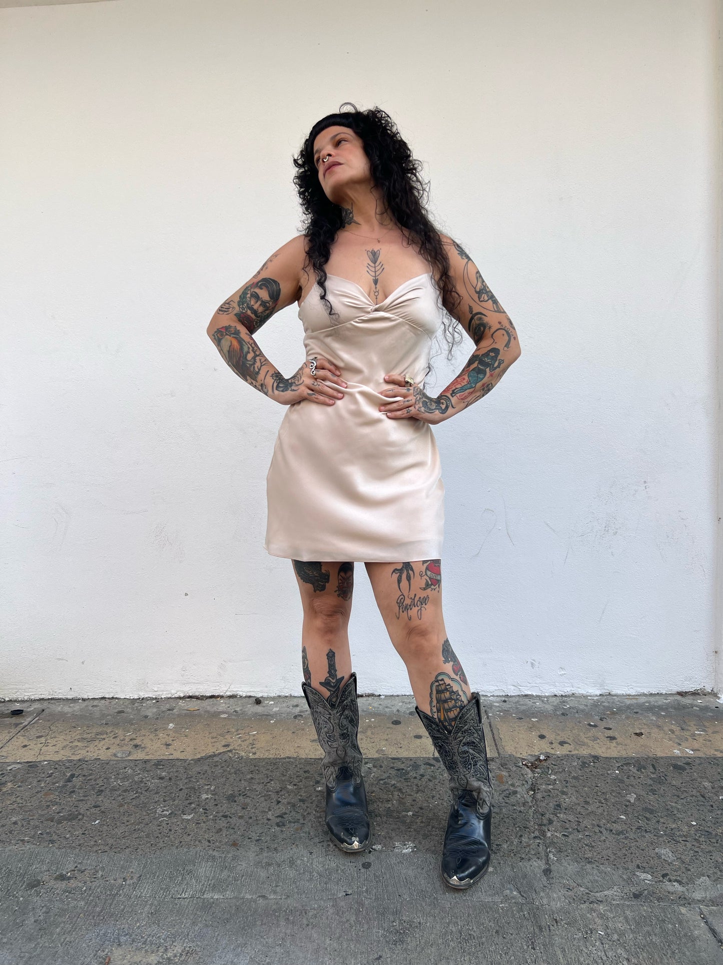 new “nelly” satin mini dress