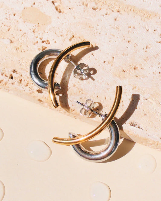 “amalia” two tone earrings
