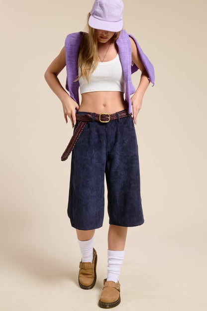“danny” blue corduroy jorts