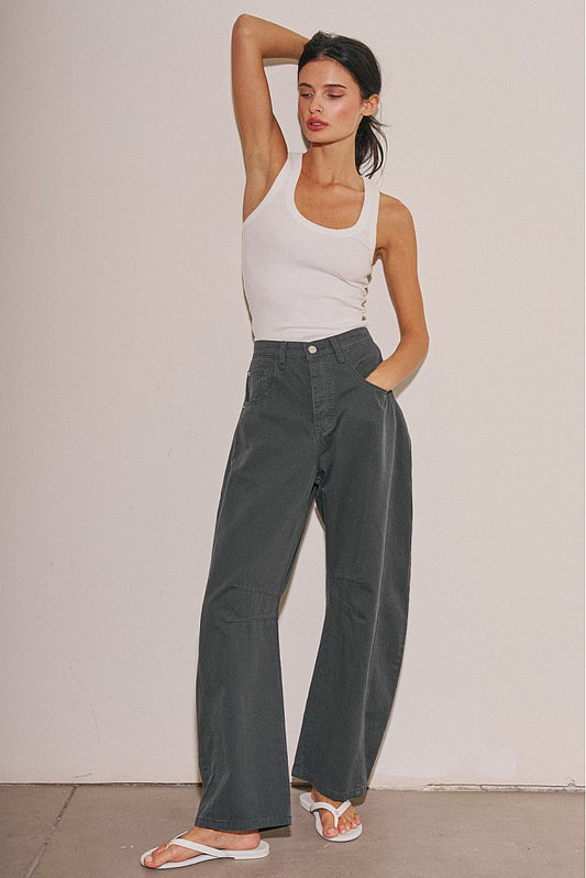 restock “alison” vintage navy barrel jeans