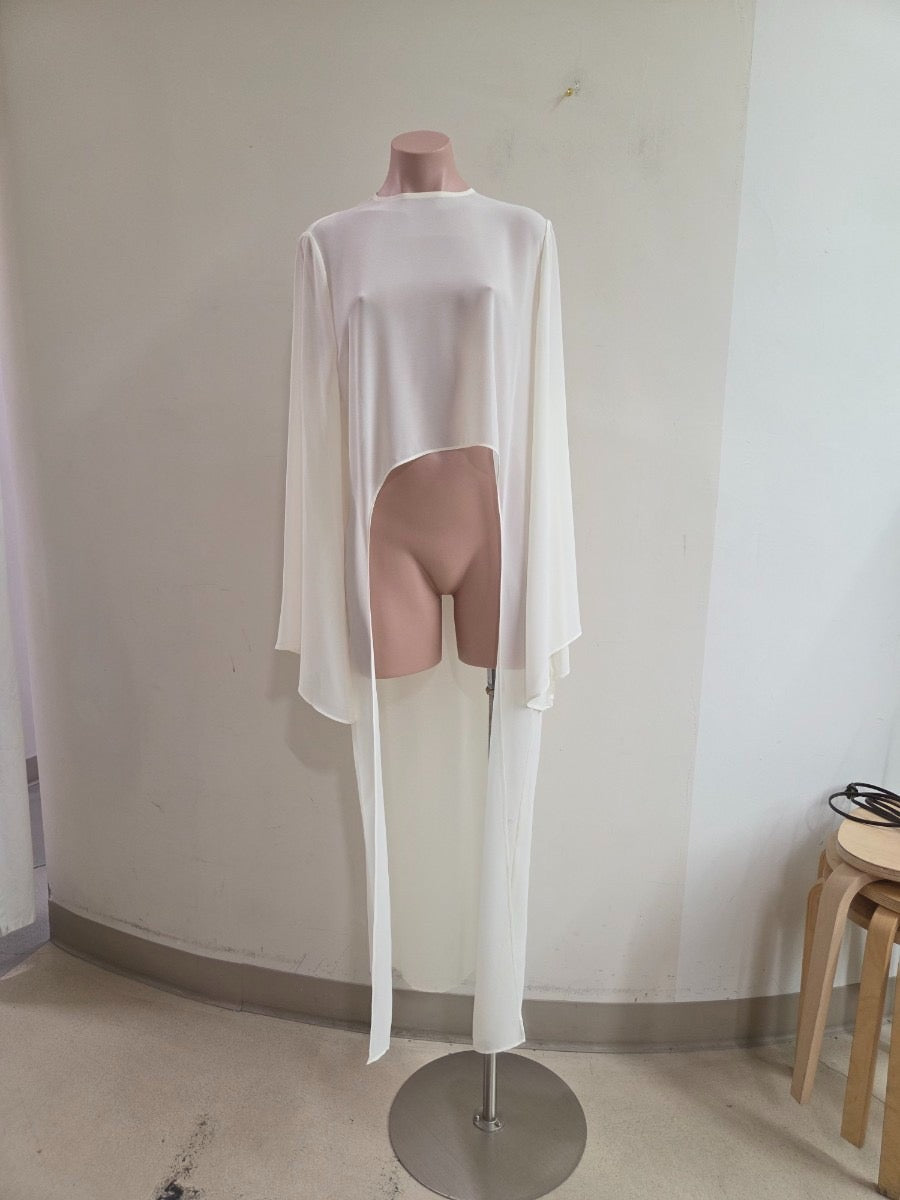 “key” cream cape top
