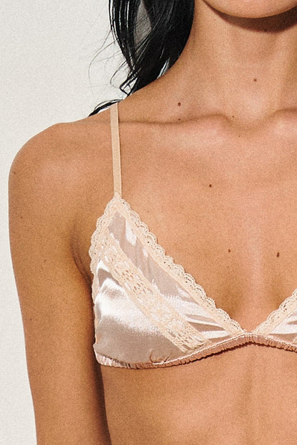 “Bianca” champagne bralette top