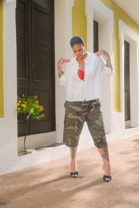 vintage camo jorts