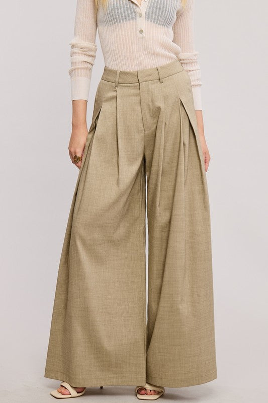 “michelle” wide-leg trouser pants
