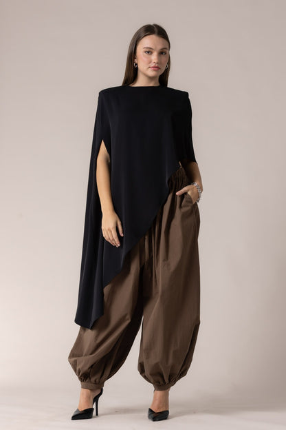 “stella” asymmetrical sheer top