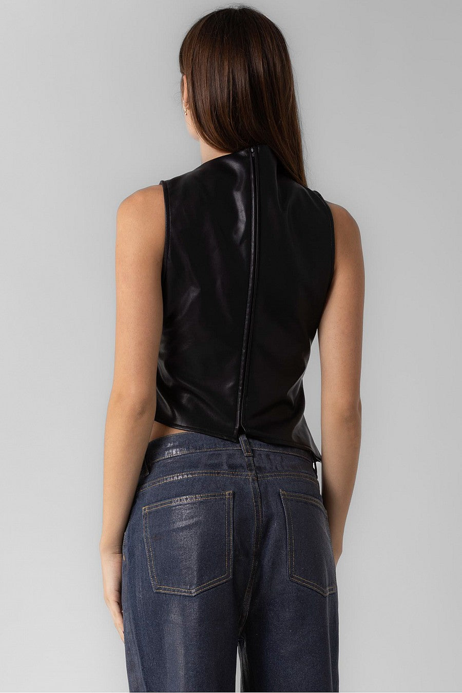 “estefanía” faux leather top