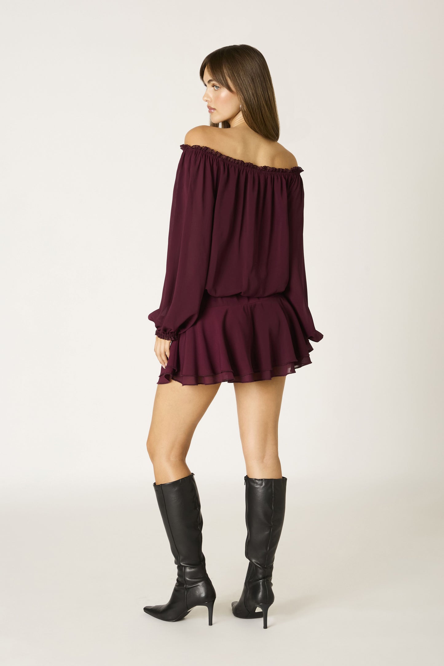 “roma” burgundy dress