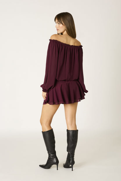 “roma” burgundy dress