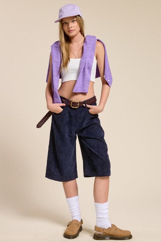 “danny” blue corduroy jorts