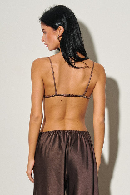 “Bianca” brown bralette top