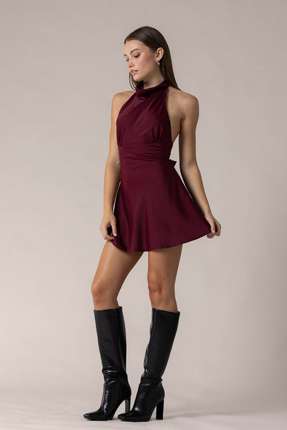 “natalina” burgundy dress