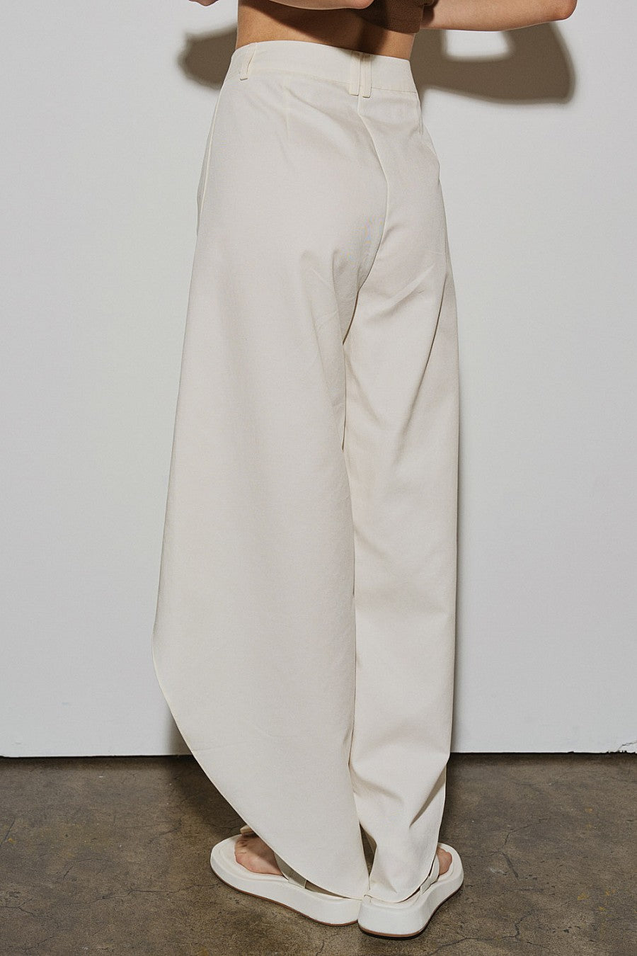 “londra” ecru side slit pants