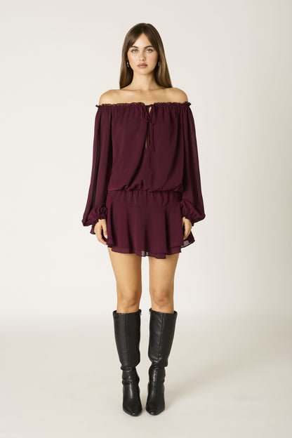 “roma” burgundy dress