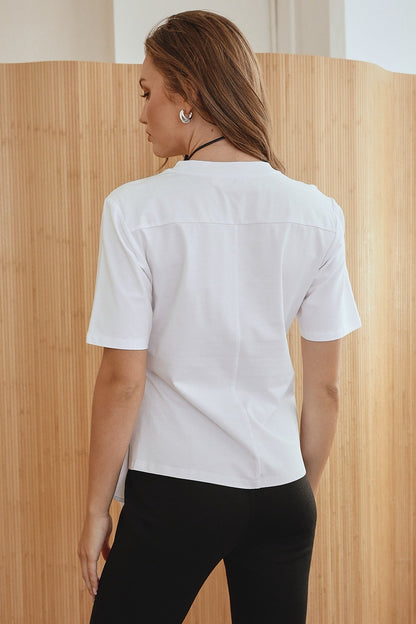 “amanda” asymmetrical white tee