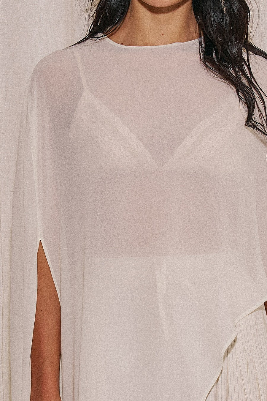 “stella” asymmetrical sheer top