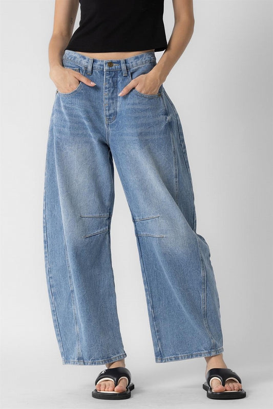 new “claudia” Denim Barrel pants