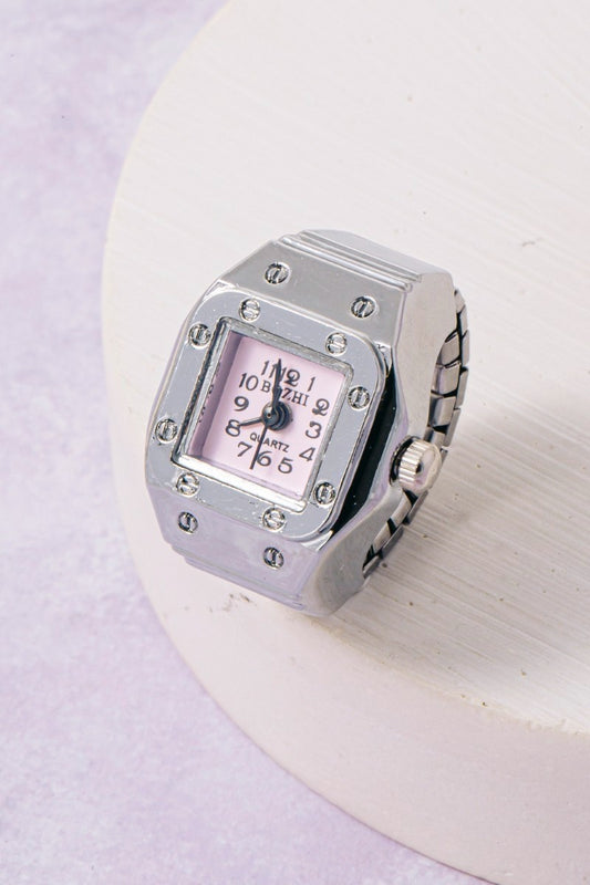 “emilia” square ring watch