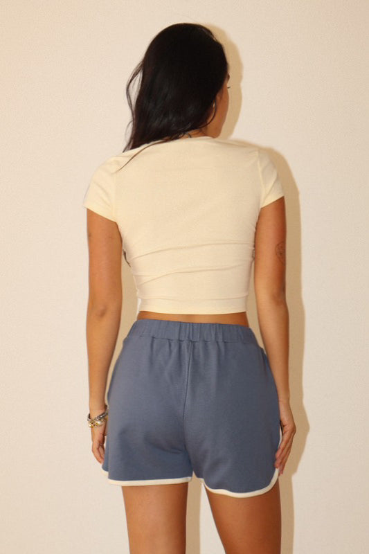 “summer” blue shorts